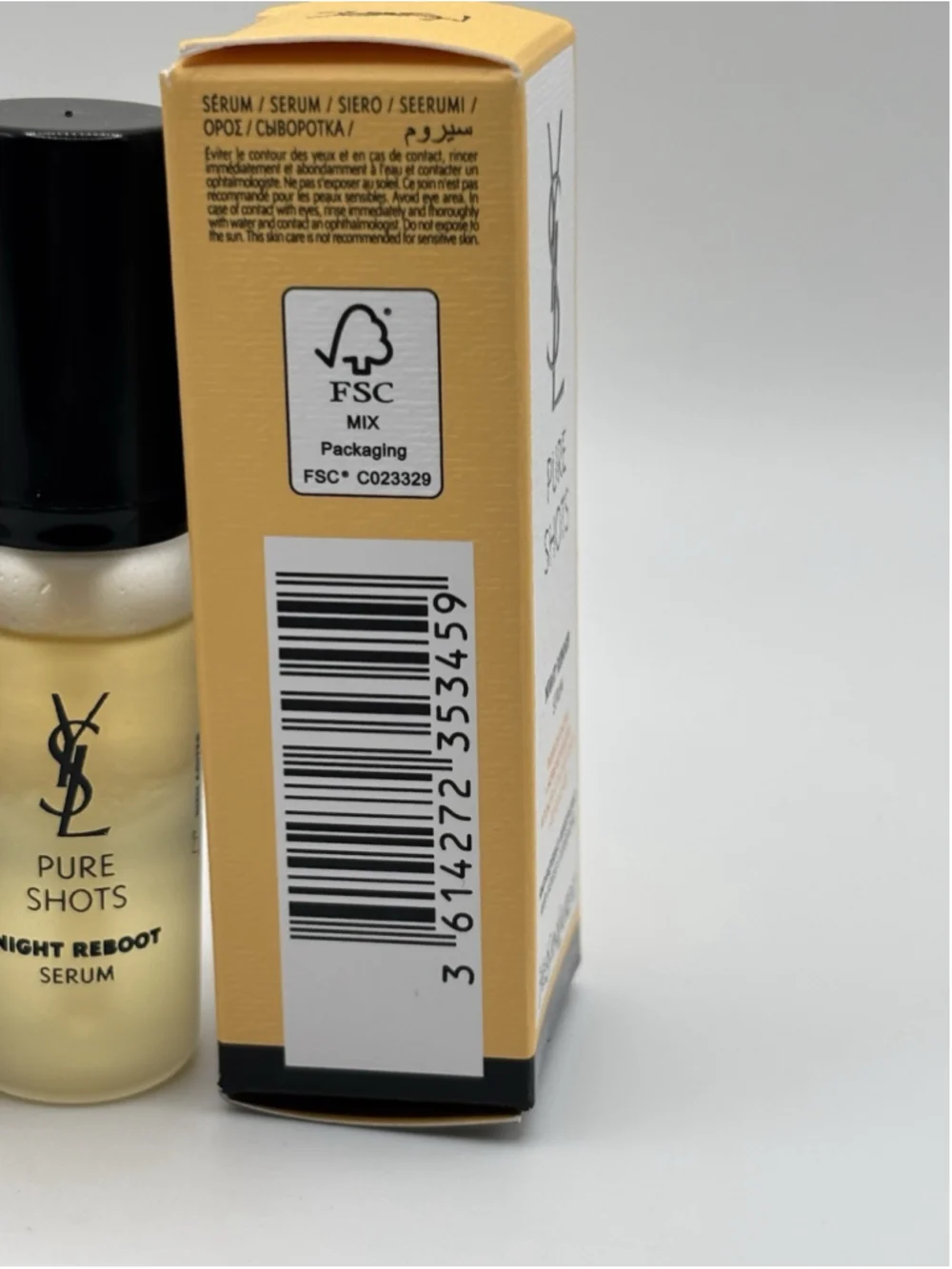 YSL Pure Shot Night Reboot Serum - BUNDLE OF 2 - Travel 0.23 Fl Oz/7 mL - NIB